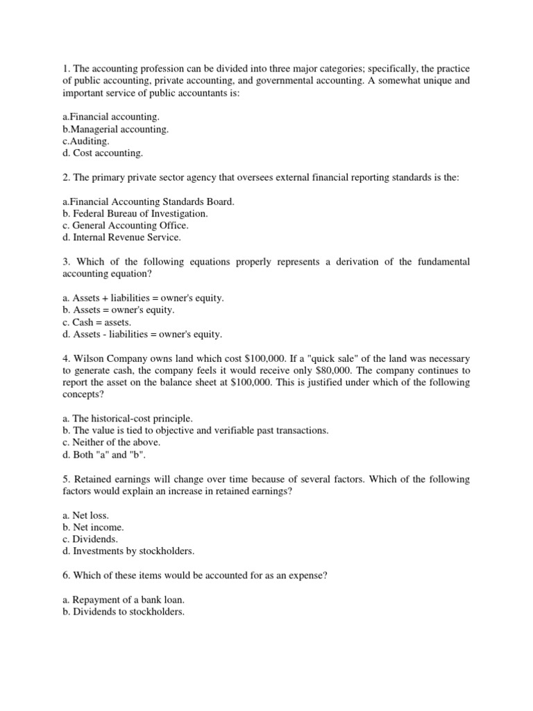 Accounting Basics Quiz | PDF | Cash Flow Statement | Financial Accounting