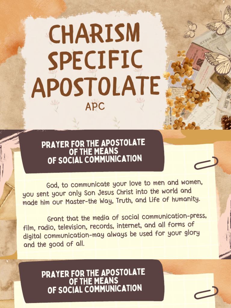 Charism Specific Apostolate | PDF | Laity | Systematic Theology
