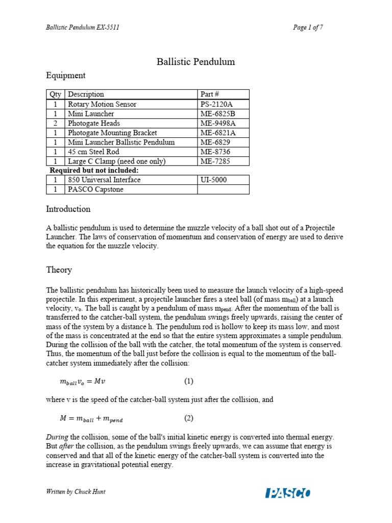 Average Rotational Inertia of Pendulum | PDF | Momentum | Collision