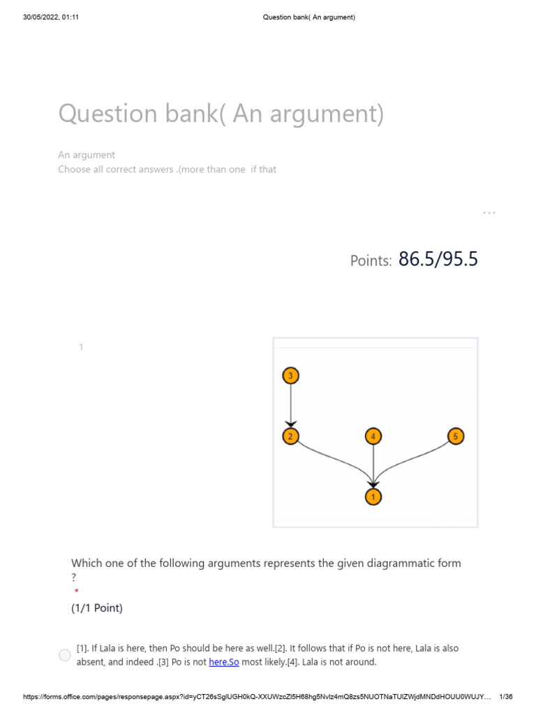 Question Bank (An Argument) | PDF | Argument | Deductive Reasoning