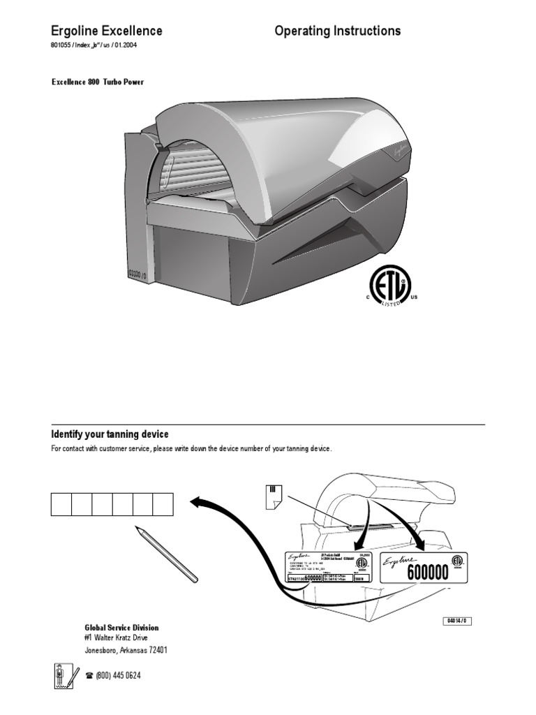 Ergoline Excellence Operating Instructions | PDF