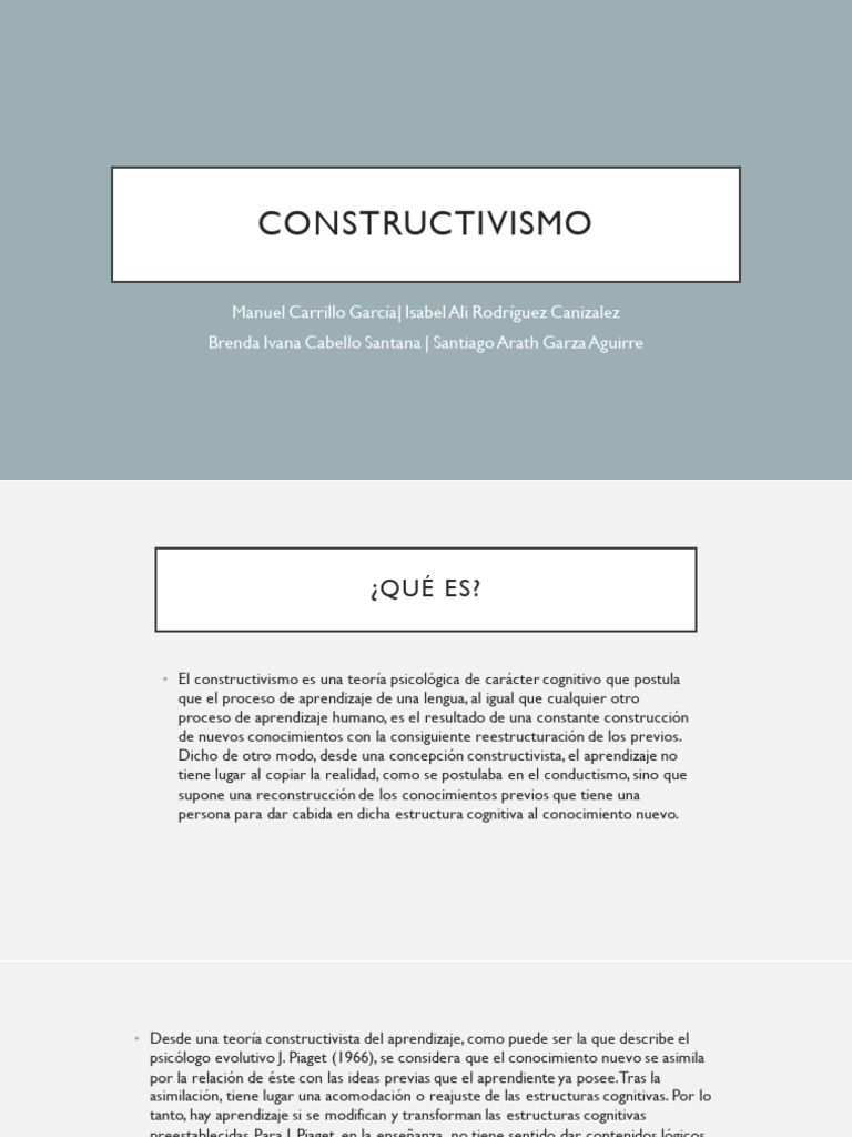 CONSTRUCTIVISMO | PDF | Constructivismo (filosofía de la educación ...