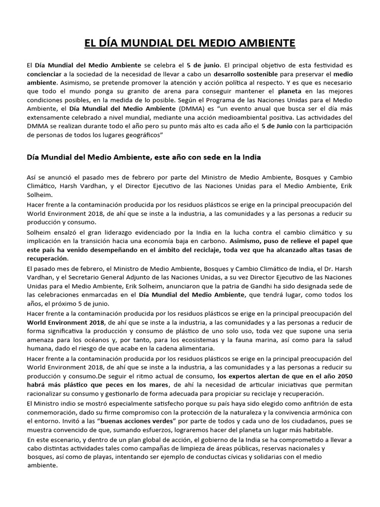 Día Mundial del Medio Ambiente 2023 | PDF | Residuos | Reciclaje