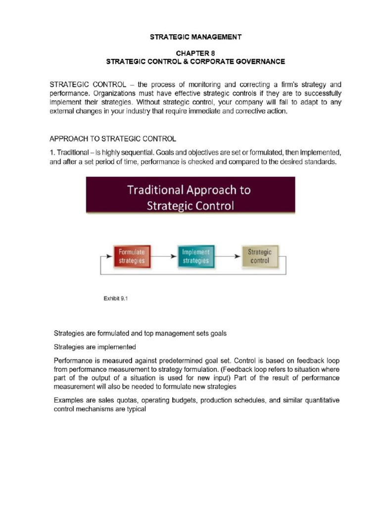 Chapter 8 Strategic Control and Corporate Governance | PDF
