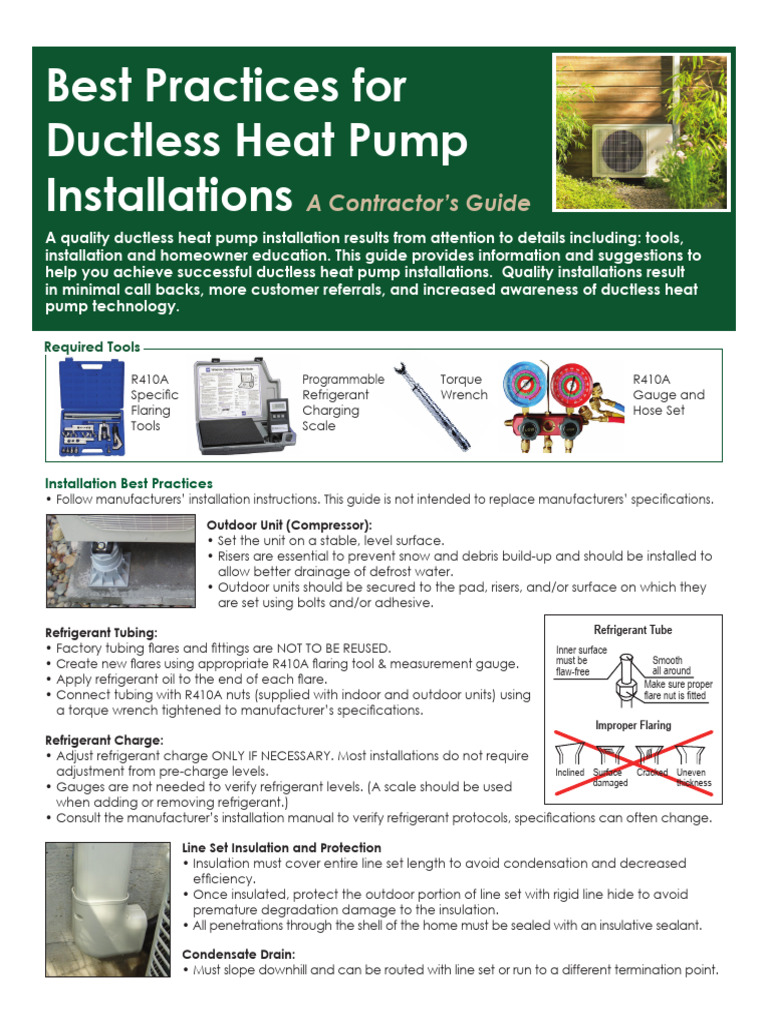 Ductless Heat Pump Installation Guide | PDF | Pipe (Fluid Conveyance ...