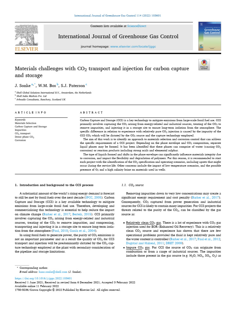Materials Challenges in CCS Technology | PDF | Carbon Capture And ...