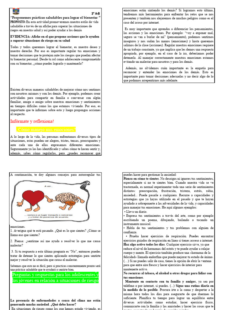 Act 5 Unidad 3 3° | PDF | Ansiedad | Las emociones