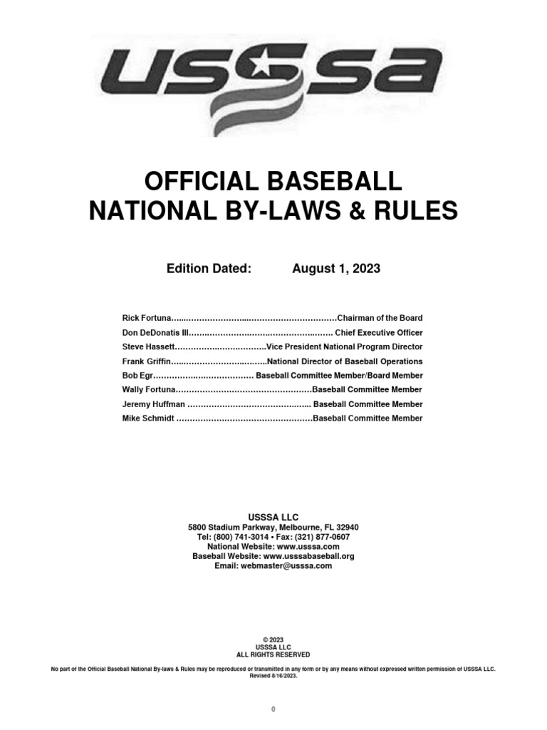usssa_bb_rules_2021 PDF Baseball Field Pitcher