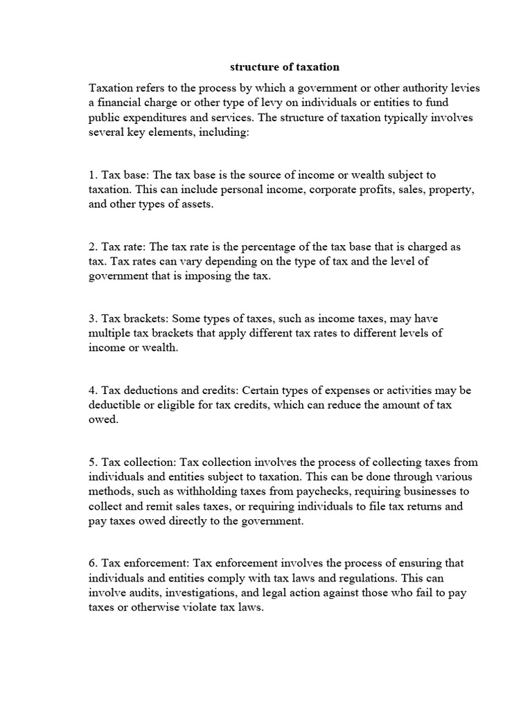 Understanding Taxation Structure and Types | PDF | Taxes | Income Tax