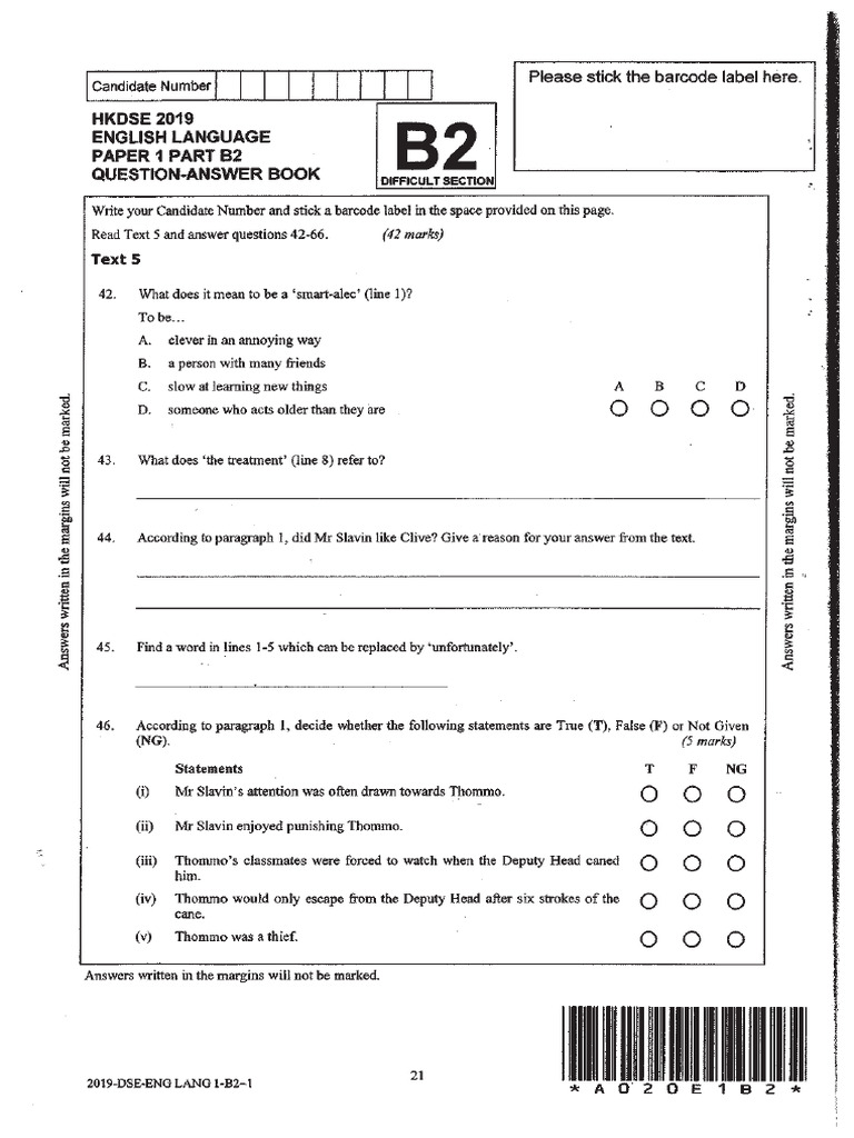 2019 Eng 1B2 Qab | PDF