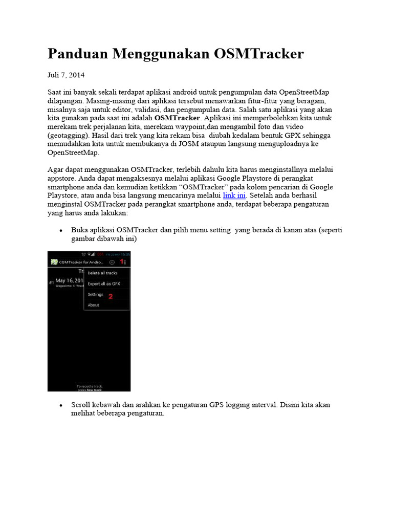 Panduan Penggunaan OSMTracker | PDF