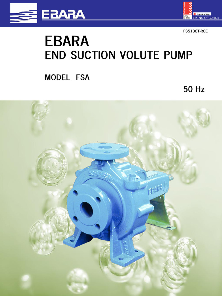 Ebara FSA Complete PDF Pump Mechanical Engineering