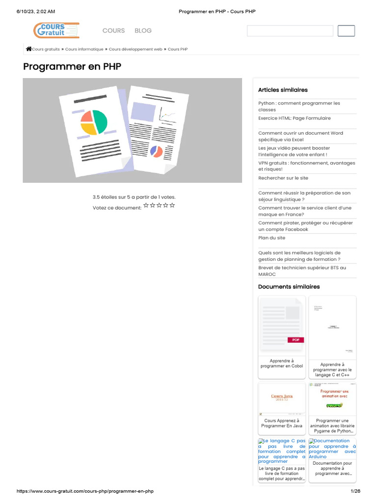 Apprendre à Programmer en PHP | PDF | PHP | Internet
