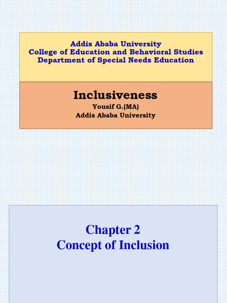 Inclusiveness in Education: Chapter 2 | PDF | Social Exclusion | Disability