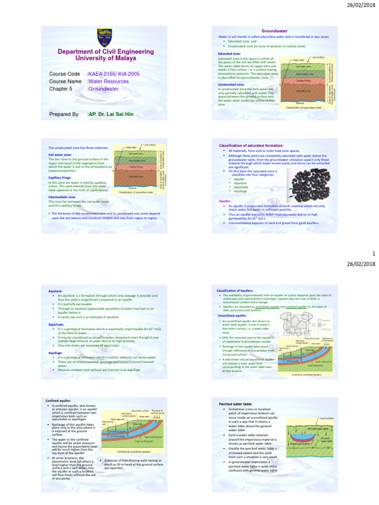 5 Groundwater V Pdf Aquifer Groundwater