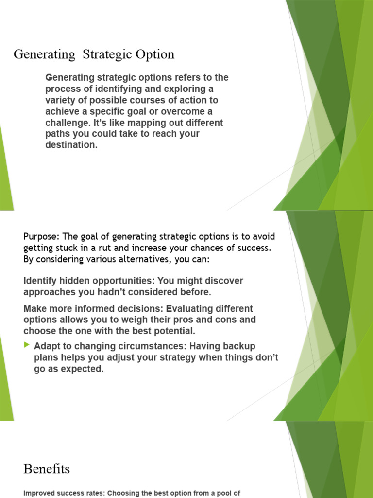 Image showcasing Generating Strategic Option | PDF