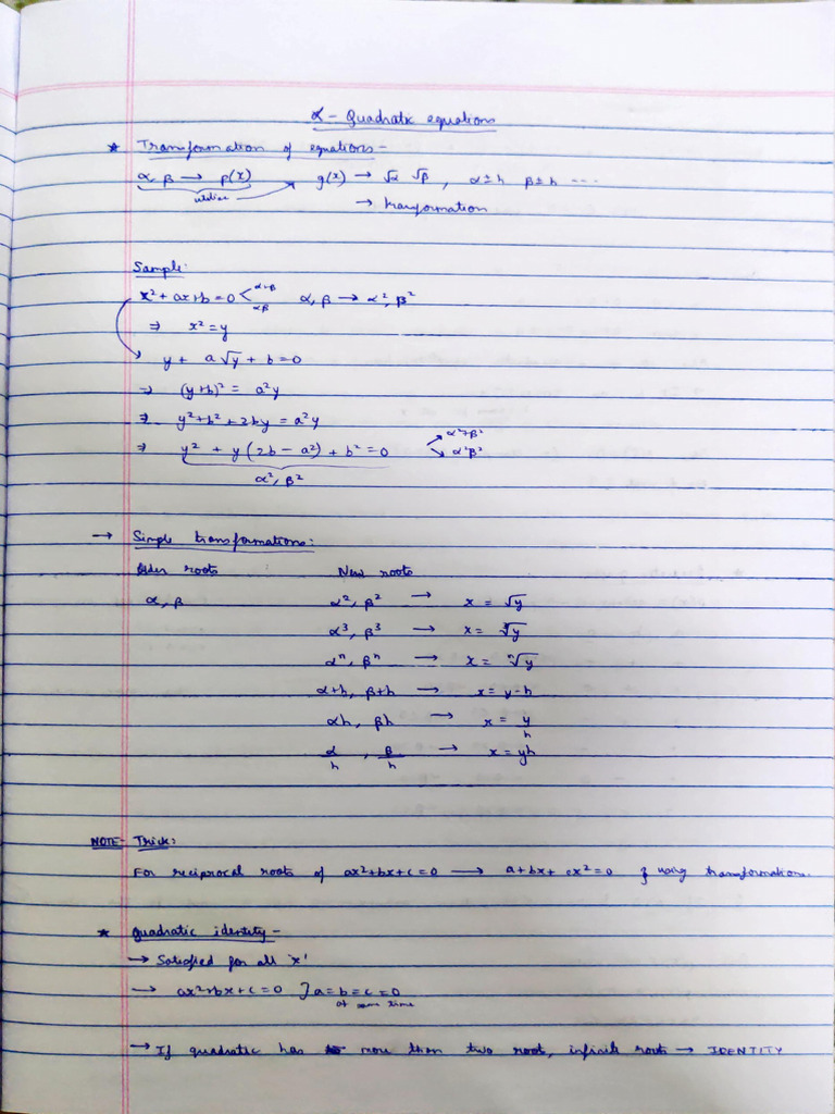 Quadratic Equations (Methods of Solving) | PDF