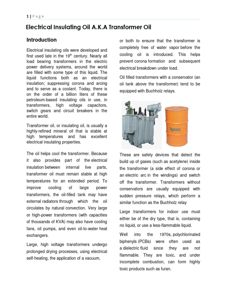 Transformer Oil: Insulation & Testing | PDF | Transformer | Electricity