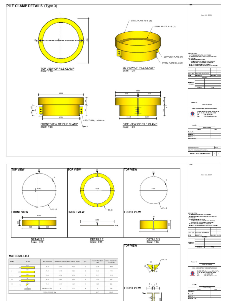 DETAILS OF CLAMP FOR STRUT REV.0-11June24 | PDF