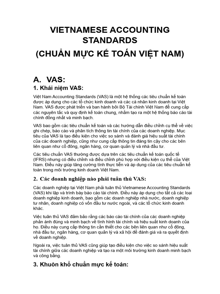 VIETNAMESE ACCOUNTING STANDARDS | PDF