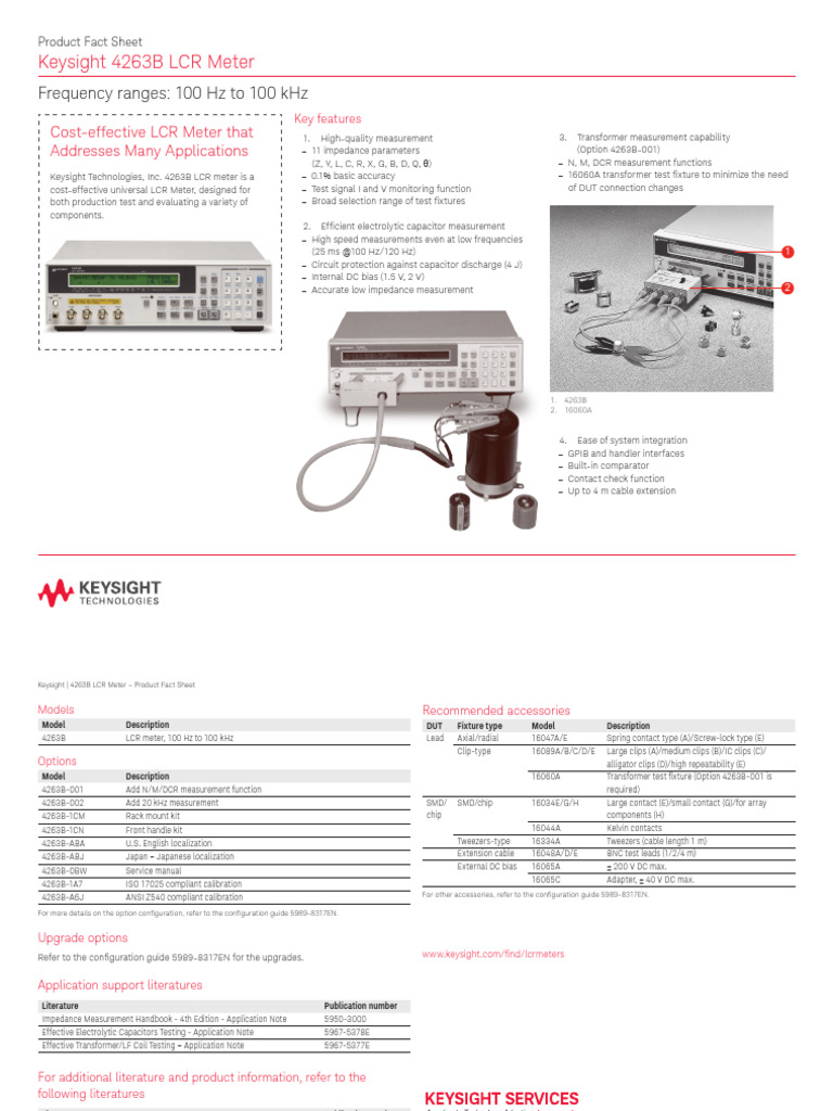 4263B LCR Meter PDF Electrical Impedance Manufactured Goods