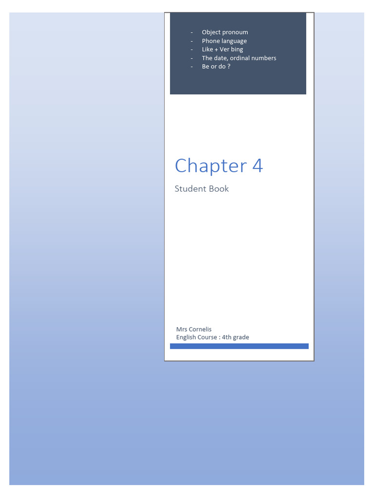 4th Grade English Course: Chapter 4 Guide | PDF