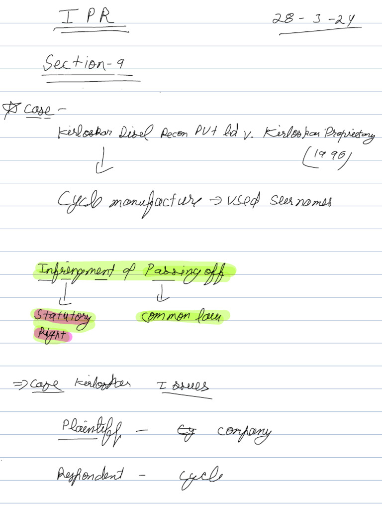IPR- Notes Clg | Download Free PDF | Patent Infringement | Patent