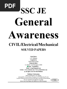 SSC JE General Awareness 2024