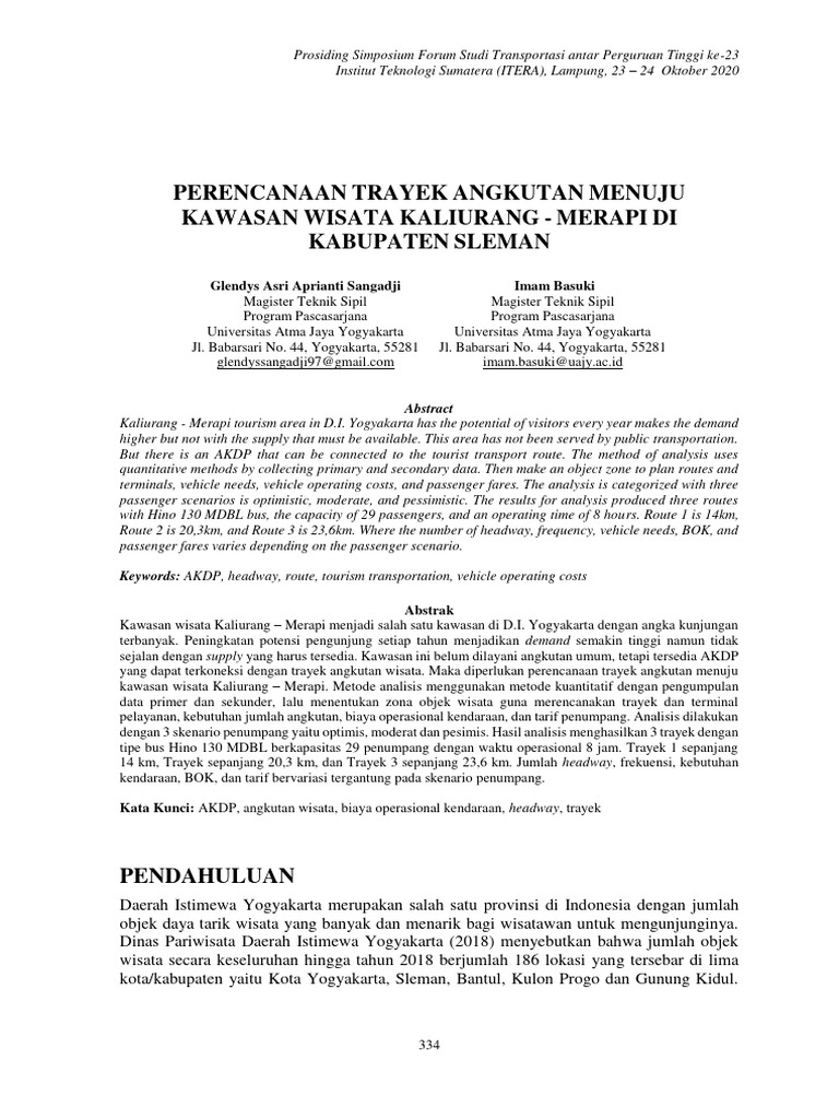 Perencanaan Trayek Wisata Kaliurang | PDF