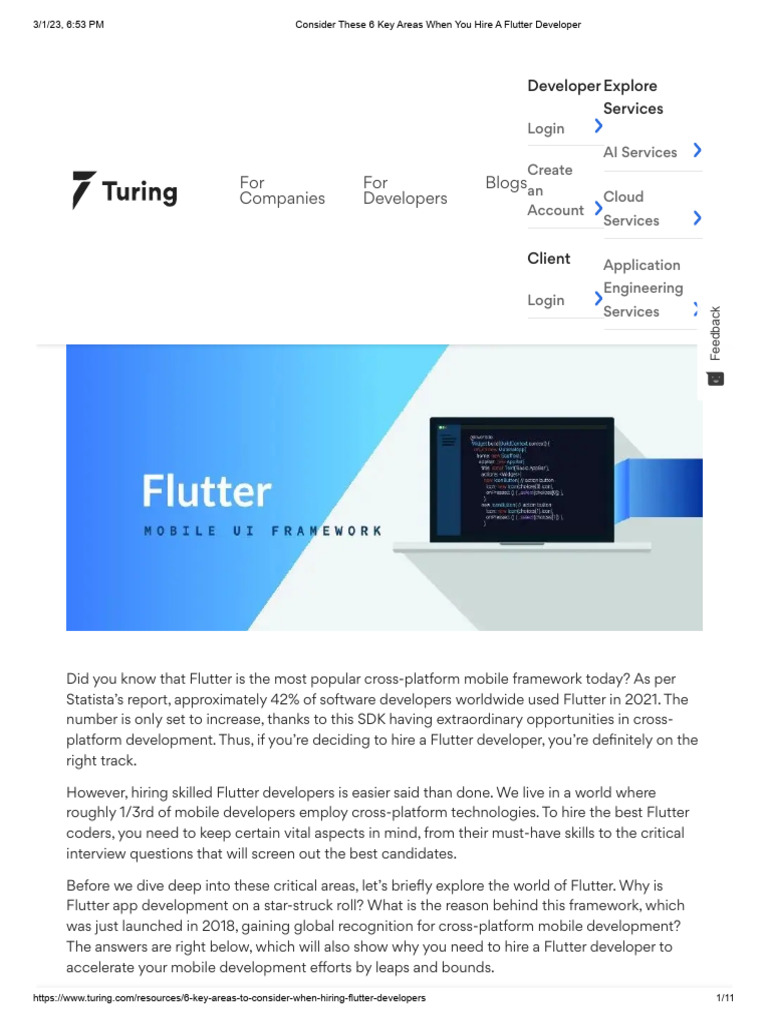 6 Essential Tips for Hiring Flutter Developers | PDF | Mobile App ...