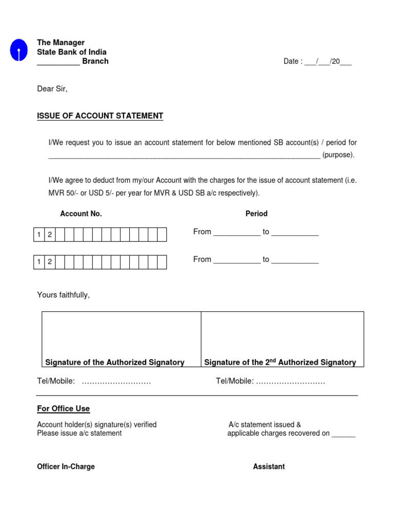 Account Statement Request Form | PDF