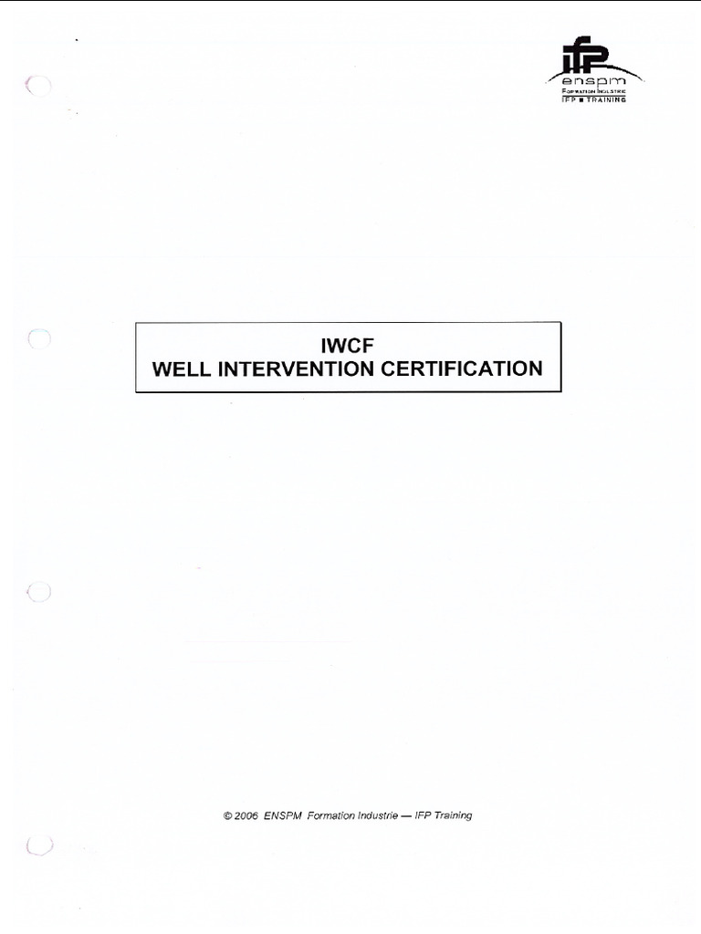 IWCF Well Intervention Certification | PDF