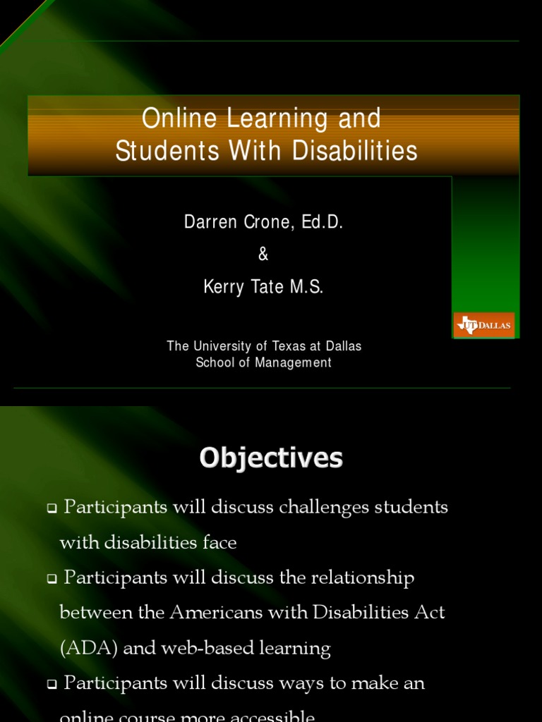 Enhancing Online Learning for Disabled Students | PDF | Language Arts ...