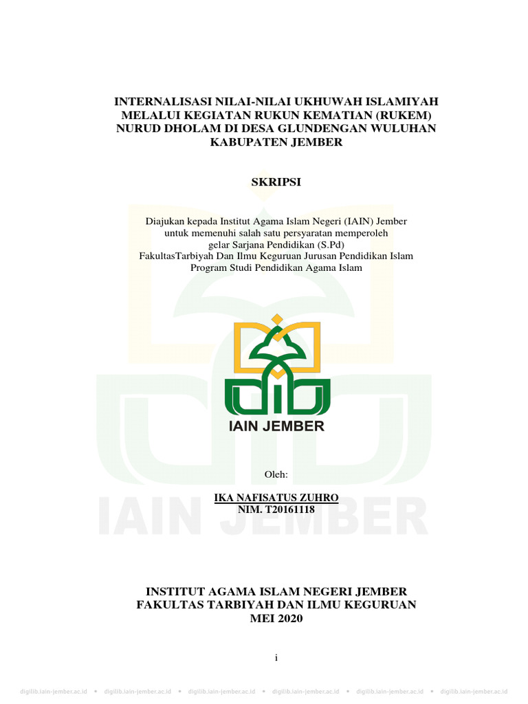 Internalisasi Ukhuwah Islamiyah di RUKEM | PDF