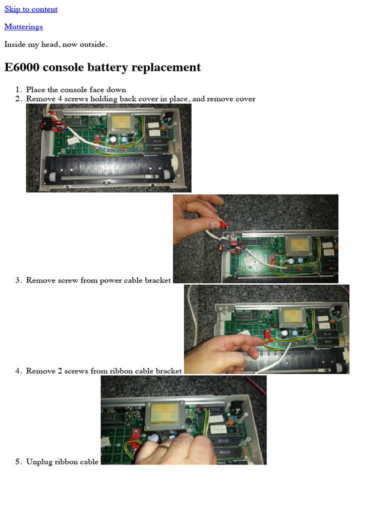 E6000 Console Battery Replacement Guide | PDF