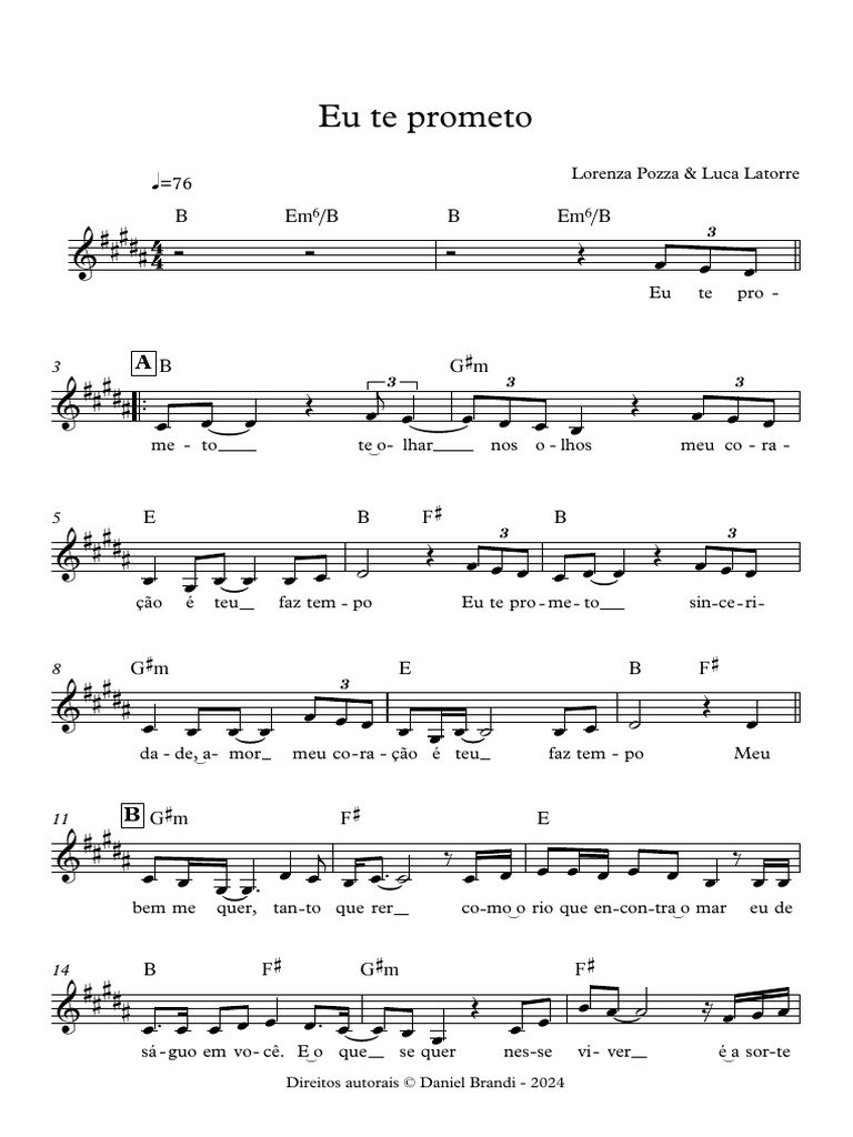Eu Te Prometo - Lorenza Pozza (B) | PDF