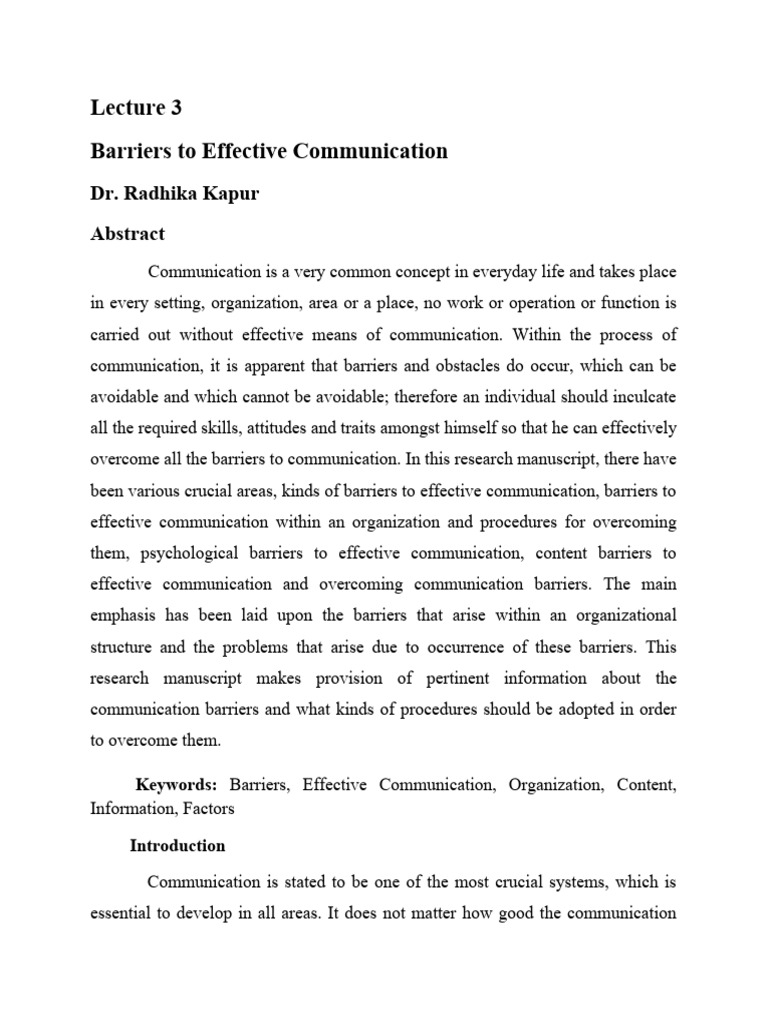 BARRIERS TO COMMUNICATION SCHOLARLY ARTICLES visual data 8