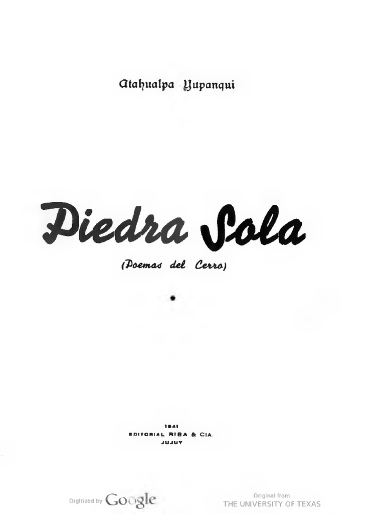 Yupanqui Atahualpa Piedra Sola Pdf