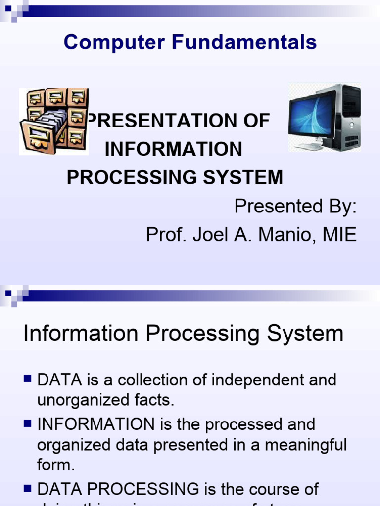 Overview of Information Processing Systems | PDF | Byte | Computer Data ...