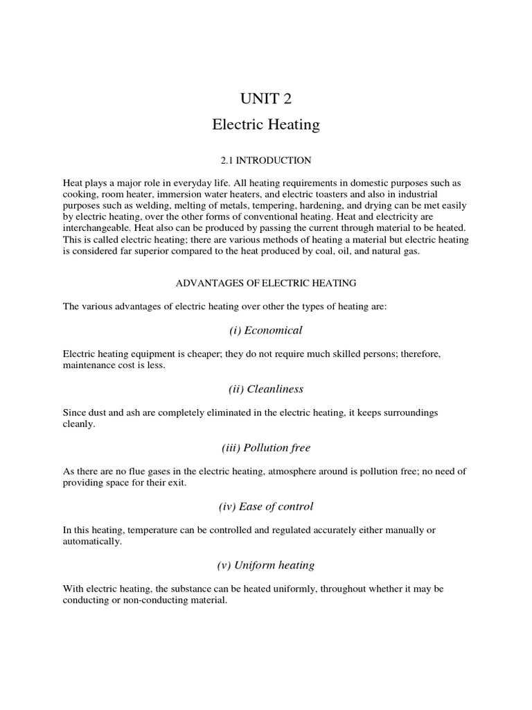 Electric Heating - Note | PDF | Electric Heating | Transformer