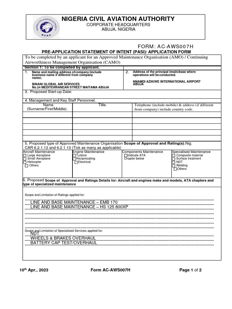 Form Ac-Aws007h | PDF | Nondestructive Testing | Vehicles