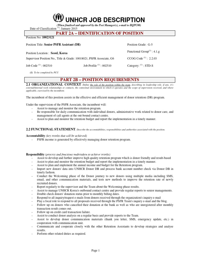 Senior psfr assistant dr 20153211453 pdf call centre business