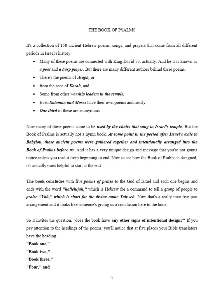 16 THE BOOK OF Psalms | PDF | Psalms | Books Of The Hebrew Bible
