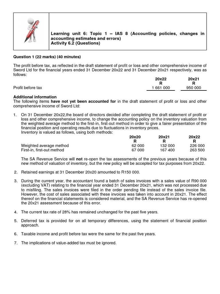 Ias 8 accounting policies changes in accounting estimates and errors