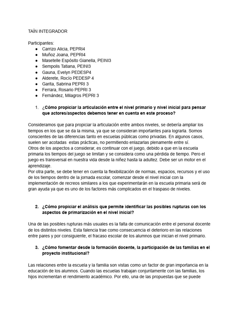 TAIN | PDF | Enseñando | Maestros