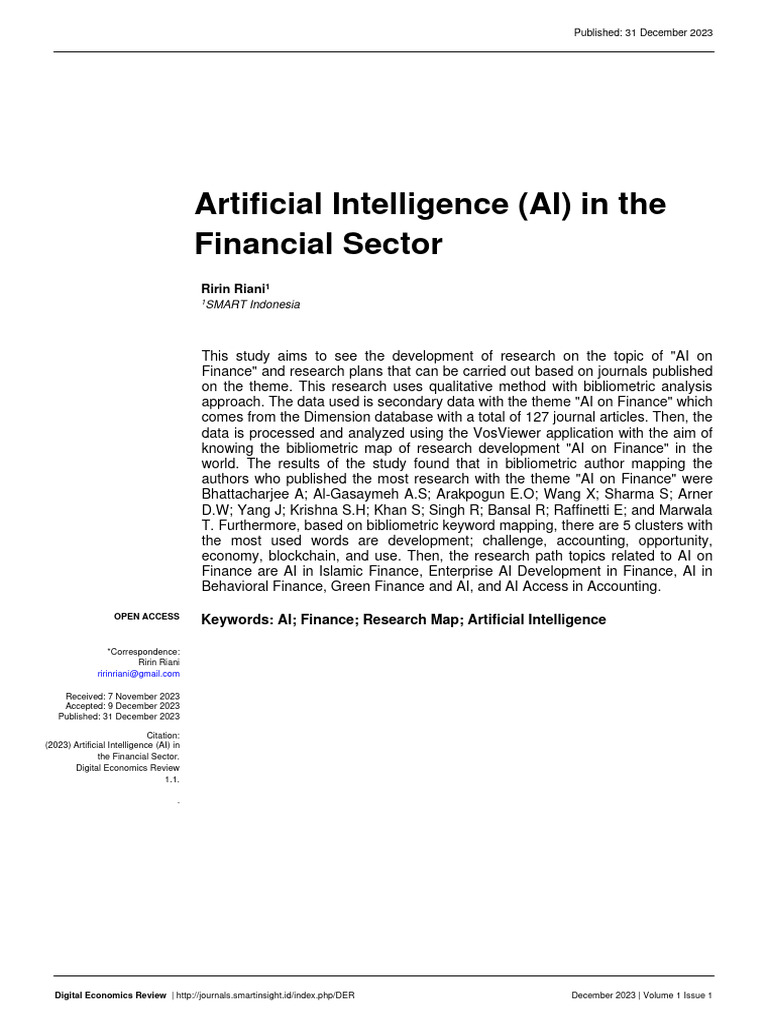 2023+DER+(1.1)+Artificial+Intelligence+(AI)+in+the+Financial+Sector ...