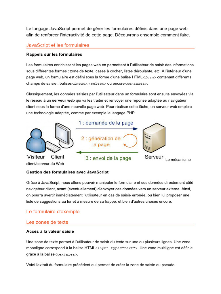 Gestion des formulaires en JavaScript | PDF | Langage de balisage ...
