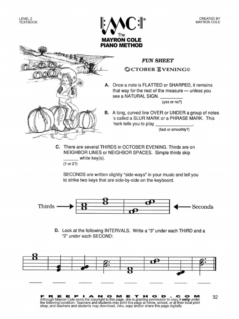 The Mayron Cole Piano Method LEVEL 2 Lesson 6 pages 32 to 35 PDF