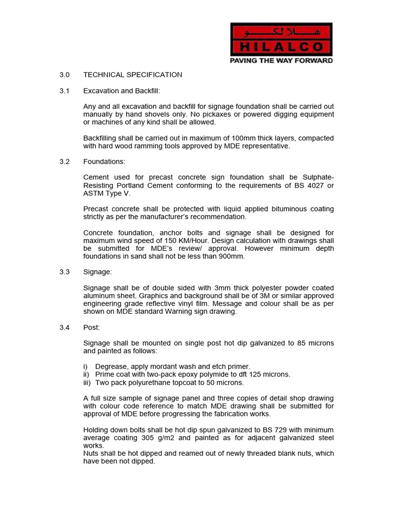 Signage Installation Technical Specs | PDF | Home & Garden