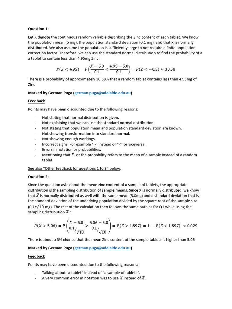 Assessment 3 solution guide and feedback pdf statistical
